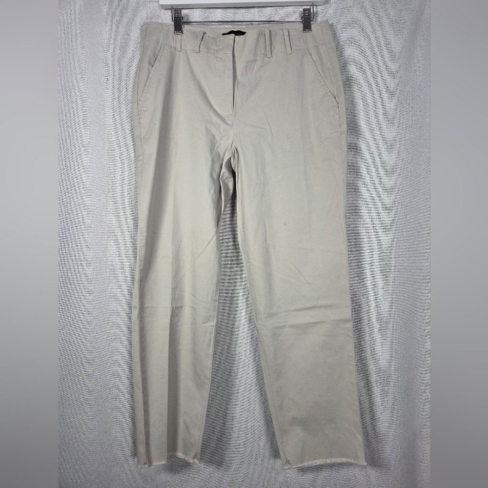 NWT Talbots Straight leg Khaki Raw Hem Chino Pants  Women's Size 8   $80